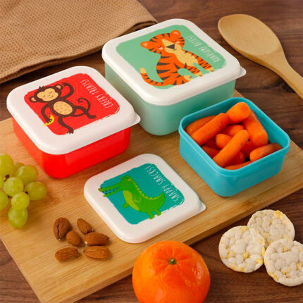 Set di 3 Contenitori per Alimenti - Animali dello Zoo