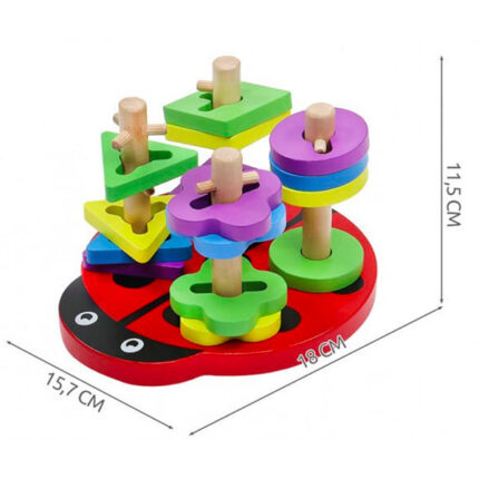 Puzzle impilabile in legno Coccinella