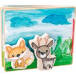 Libro in legno illustrato Nella foresta - interattivo