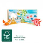 Libro in legno illustrato Mondo Sottomarino - interattivo