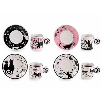 Set tazzine e piattini ''Pretty cat''