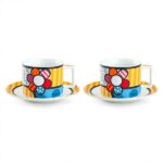 Set 2 tazze cappuccino con piattino BRITTO fiore