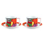 Set 2 tazze cappuccino con piattino BRITTO mela