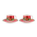 Set 2 tazze caffè LAUREL BURCH JUNGLE ROSSE