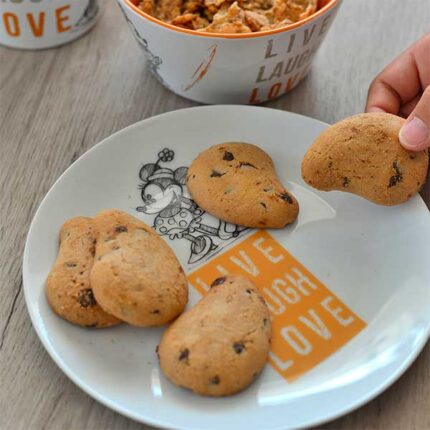 Set piatto dolce e bowl MICKEY LIVE LAUGH LOVE arancio