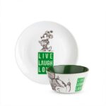 Set piatto dolce e bowl MICKEY LIVE LAUGH LOVE verde