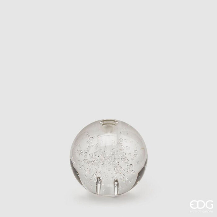 EDG Porta candela vetro Crystal sfera con bolle D.10 EDG Porta candela vetro Crystal sfera con bolle D.10
