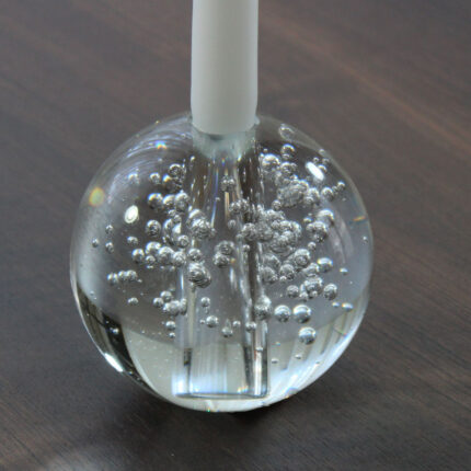 EDG Porta candela vetro Crystal sfera con bolle D.10